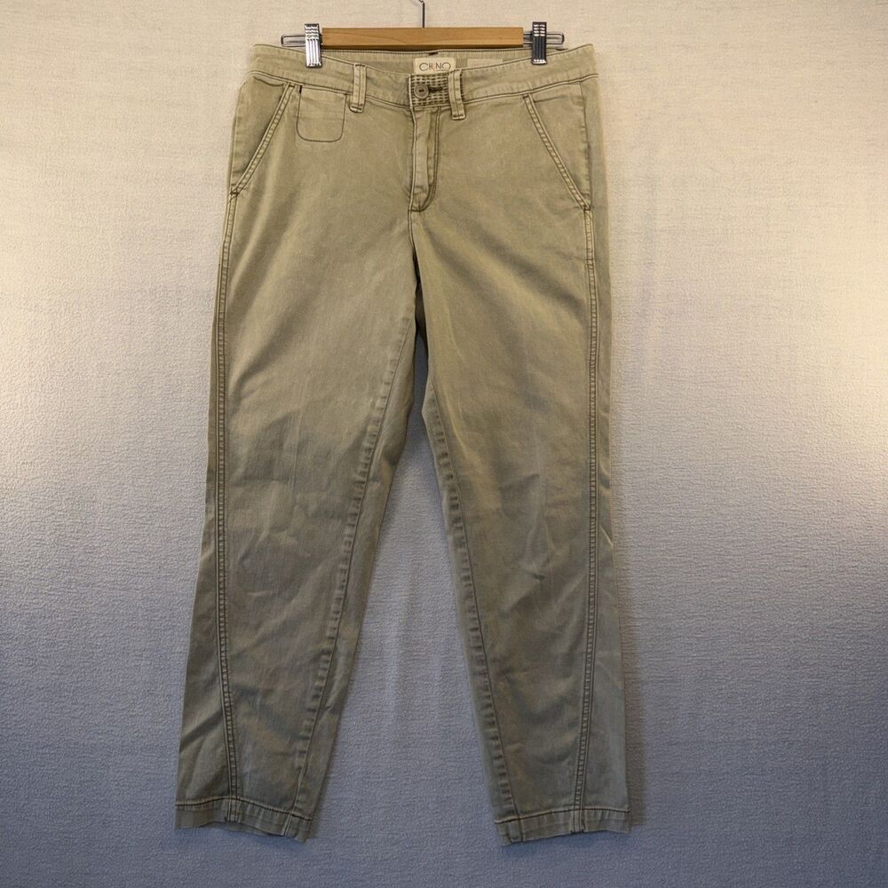 Anthropologie Pants Womens 29 Relaxed Tan Chino Tapered Flat Front Casual